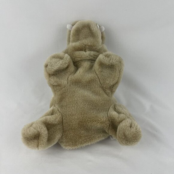 Hippopotamus Hippo 12” Plush Hand Puppet Light Brown Stuffed Toy Pretend Play - Picture 5 of 6